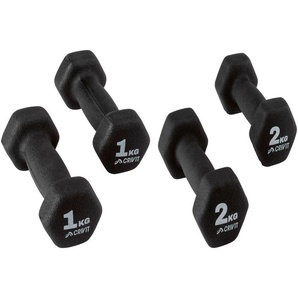 CRIVIT Kurzhantel-Set, 2 x 1 kg / 2 x 2 kg