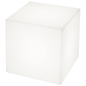 Cubo LED RGB beleuchteter Couchtisch kabellos - 43 x 43 x 43 cm - für den Außeneinsatz - Slide - Weiß