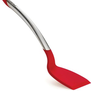 Küchenschaufel CUISIPRO Elegance Küchenpaletten rot (edelstahlfarben, rot) Küchenschaufel Back- Kochhelfer satinierter Edelstahl, hochwertig, stilvoll, hitzebeständig bis 300 C