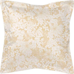 Kissenbezug CURT BAUER Cosy Kissenbezüge Gr. B/L: 40 cm x 40 cm, 1 St., Mako-Brokat-Damast, goldfarben (honey gold) Kissenbezüge gemustert florales Motiv