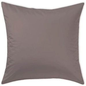 Kissenbezug CURT BAUER Uni-Mako-Satin Kissenbezüge Gr. B/L: 80 cm x 80 cm, 1 St., Mako-Satin, grau (stein) Kissenbezüge uni Unifarben