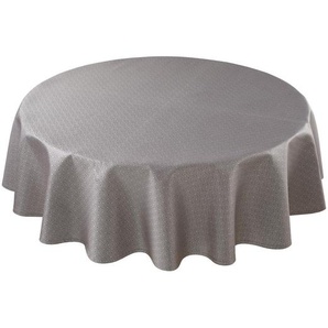 Curt Bauer Tischdecke Riga, Grau, Textil, Graphik, rund, Oeko-Tex® Made IN Green, bügelleicht, fleckschutzversiegelt, Wohntextilien, Tischwäsche, Tischdecken