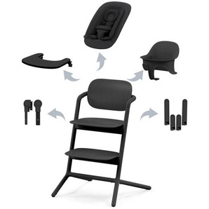 cybex Gold Hochstuhl Lemo 4 in 1 Set, Schwarz, Holz, Kunststoff, 54.5x81.5x56 cm, Fußstütze verstellbar, Sitzfläche Essbrett abnehmbar,