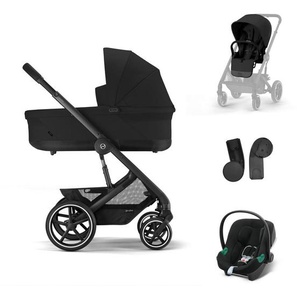 cybex Gold Kinderwagenset Balios S Lux 3-in-1, 3-teilig, 60x100x81 cm, UV 50+, Feststellbremse, für Babyschale geeignet, Griff in Lederoptik,
