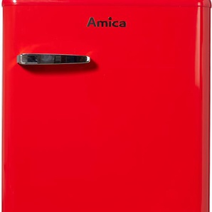 D (A bis G) AMICA Kühlschrank KSR 361 160 Kühlschränke Gr. Rechtsanschlag, silberfarben (rot) Kühlschränke mit Gefrierfach