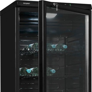D (A bis G) EXQUISIT Getränkekühlschrank GKS350-1-GT-280D Kühlschränke 320 L Volumen, Getränkekühlschrank mit Glastür, LED Gr. Rechtsanschlag, silberfarben (schwarz) Getränkekühlschränke
