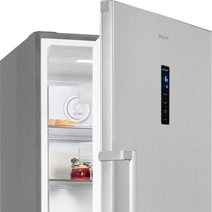 D (A bis G) EXQUISIT Vollraumkühlschrank KS360-V-HE-040D Kühlschränke 359 Liter Nutzinhalt, NoFrost, Display Gr. Rechtsanschlag, silberfarben (edelstahl) Kühlschränke ohne Gefrierfach
