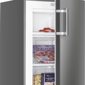 HANSEATIC Gefrierschrank, D (A-G), silber (edelstahl optik), B:54,4cm H:142,6cm T:57,1cm, Gefrierschränke, QuickFreeze, Topseller