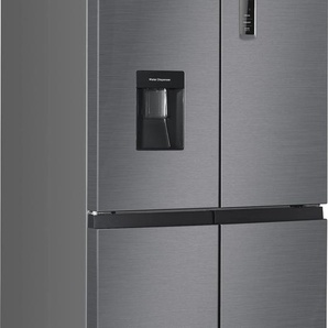 D (A bis G) HANSEATIC Multi Door HCDB18080DWDI Kühlschränke NoFrost, Wasserspender, Display, Türalarm silberfarben (grau) Kühl-Gefrierkombinationen Bestseller