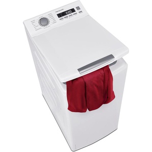 D (A bis G) HANSEATIC Waschmaschine Toplader Waschmaschinen Mengenautomatik, Überlaufschutzsystem weiß Toplader