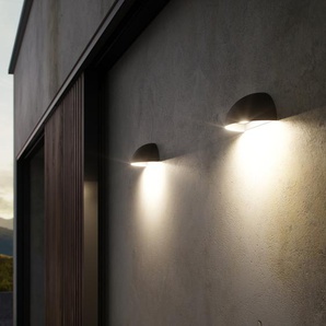 D (A bis G) Smarte LED-Leuchte NORDLUX Arcus Lampen Gr. Höhe: 10 cm, schwarz LED Smart Home Außenleuchte Gartenleuchte Außenwandleuchte Außenwandleuchten