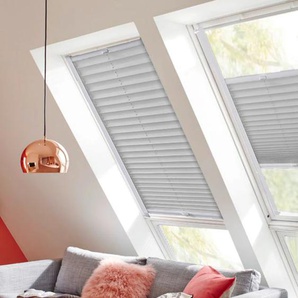 Dachfensterplissee SUNLINES Classic Style Crepe Plissees Gr. 116 cm, zweiseitig verschiebbar, 49 cm, grau (grau, weiß) Dachfensterplissees