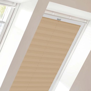 Dachfensterplissee SUNLINES StartUp Style Crepe Plissees Gr. 115,9 cm, zweiseitig verschiebbar, 117,4 cm, beige (sand, weiß) Dachfensterplissees
