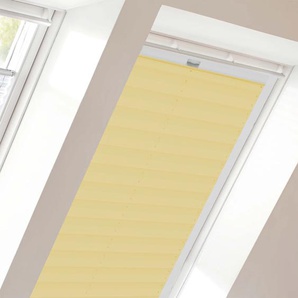 Dachfensterplissee SUNLINES StartUp Style Crepe Plissees Gr. 115,9 cm, zweiseitig verschiebbar, 117,4 cm, gelb (gelb, weiß) Dachfensterplissees mit Führungsschienen