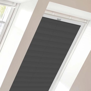 Dachfensterplissee SUNLINES StartUp Style Crepe Plissees Gr. 121,5 cm, zweiseitig verschiebbar, 77,5 cm, grau (anthrazit, weiß) Dachfensterplissees