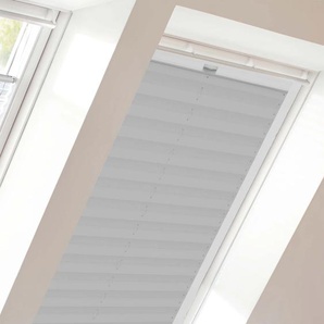 Dachfensterplissee SUNLINES StartUp Style Crepe Plissees Gr. 136,1 cm, zweiseitig verschiebbar, 117,4 cm, grau (grau, weiß) Dachfensterplissees mit Führungsschienen