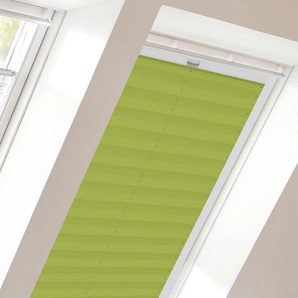 Dachfensterplissee SUNLINES StartUp Style Crepe Plissees Gr. 136,1 cm, zweiseitig verschiebbar, 117,4 cm, grün (grün, weiß) Dachfensterplissees