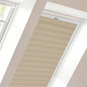 Dachfensterplissee SUNLINES StartUp Style Crush Plissees Gr. 115,9 cm, zweiseitig verschiebbar, 117,4 cm, beige (creme, weiß) Dachfensterplissees