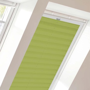 Dachfensterplissee SUNLINES StartUp Style Crush Plissees Gr. 141,7 cm, zweiseitig verschiebbar, 61,3 cm, grün (limette, weiß) Dachfensterplissees
