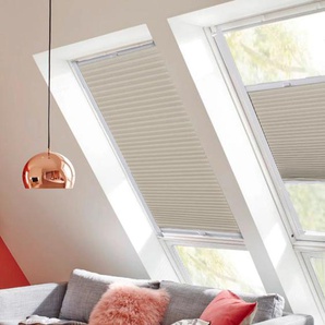 Dachfensterplissee SUNLINES StartUp Style Honeycomb TL Plissees Gr. 115,9 cm, zweiseitig verschiebbar, 117,4 cm, beige (sand, weiß) Dachfensterplissees mit Führungsschienen