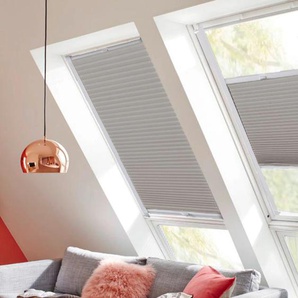 Dachfensterplissee SUNLINES StartUp Style Honeycomb TL Plissees Gr. 115,9 cm, zweiseitig verschiebbar, 77,6 cm, grau (grau, weiß) Dachfensterplissees