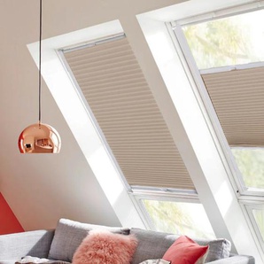 Dachfensterplissee SUNLINES StartUp Style Honeycomb VD Plissees Gr. 115,9 cm, zweiseitig verschiebbar, 61,4 cm, beige (sand, weiß) Dachfensterplissees mit Führungsschienen