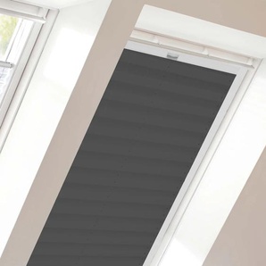 Dachfensterplissee SUNLINES Young Style Crush Plissees Gr. 115,9 cm, zweiseitig verschiebbar, 117,4 cm, grau (anthrazit, weiß) Dachfensterplissees