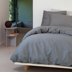 damai Bio Satin Bettwäsche Silt mit Struktur Optik 135x200 cm + 80x80 cm Graphit A93707