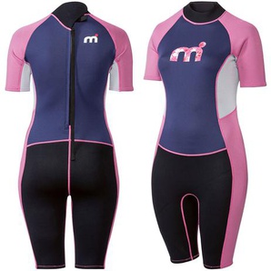 Mistral Damen Neoprenanzug, kurz, mit Reißverschluss am Rücken, schwarz/lila/pink