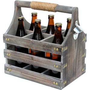 DanDiBo Bierträger aus Holz mit Öffner 93860 Flaschenträger Flaschenöffner Flaschenkorb Männerhandtasche Männergeschenke