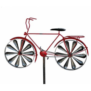 Dandibo - Gartenstecker Metall Fahrrad xl 160 cm Rot 96100 Shabby Windspiel Windrad Wetterfest Gartendeko Garten Gartenstab Bodenstecker
