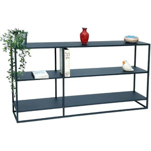 DanDiBo Konsolentisch Metall Schwarz Schmal mit 3 Ebenen Modern 140x70x25 cm Regal Stehend Standregal 96471 Metallregal mit Ablage