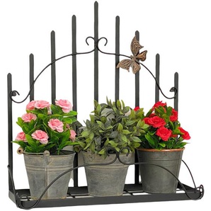 Dandibo - Wandblumenhalter Metall Schwarz 50 cm Wandregal 96237 Blumenständer Blumenregal Wandtopfhalter