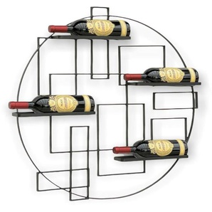 Dandibo - Weinregal Metall Schwarz Wand Pi4 Flaschenständer Flaschenregal 80 cm Flaschenhalter Wandregal Regal