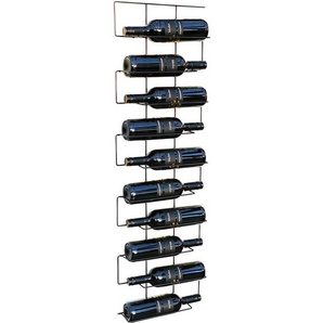 Dandibo - Weinregal Metall Schwarz Wand Schmal 96136 Flaschenregal Flaschenständer Flaschenhalter