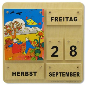 Dauerkalender Holz Karl und Kat Holzkalender Kindergarten Grundschule