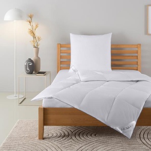 Daunenbettdecke + Kopfkissen HOME AFFAIRE MOULLE Bettwaren-Sets Gr. B/L: 135 cm x 200 cm 1, B/L: 80 cm x 80 cm (1), weiß Sommerbettdecke Bettdecke & Kopfkissen im 2-Tlg. Set Grö0e 135x200 155x220cm