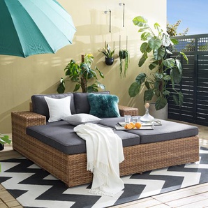 Daybed Webstoff Braun 170 x 67 x 190cm