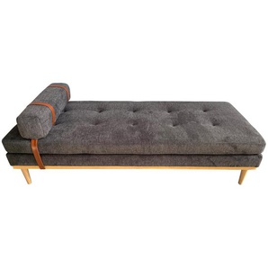 Daybed Strukturstoff, anthrazit, mit Kopf- und Nackenstütze - Tagesbett, Liege, Sofabett