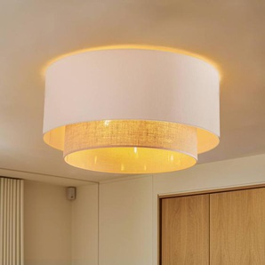 Deckenlampe Boho Duolla, dimmbar, creme / amber, für Schlafzimmer, Textil / Stoff / Seide, Deckenlampe 89651