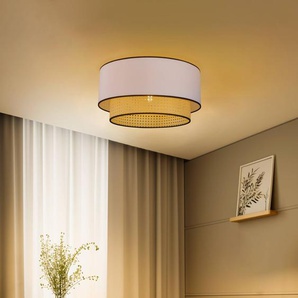 Deckenlampe Boho Duolla, dimmbar, weiß / opal, für Wohn- / Esszimmer, Textil / Stoff / Seide, Landhaus / Rustikal, Deckenlampe 84410