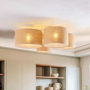 Deckenlampe Lodge Euluna, dimmbar, creme / amber, für Wohn- / Esszimmer, Textil / Stoff / Seide, Modern, Deckenlampe 601863