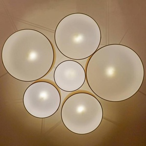 Deckenlampe Lodge Euluna, dimmbar, creme / amber, für Wohn- / Esszimmer, Textil / Stoff / Seide, Modern, Deckenlampe 601924