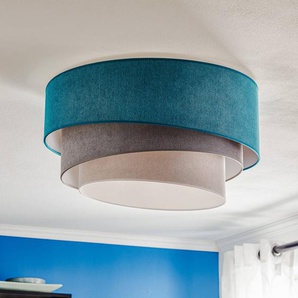 Deckenlampe Pastell Trio Duolla, dimmbar, blau, für Wohn- / Esszimmer, Textil / Stoff / Seide, Junges Wohnen, Deckenlampe 84151