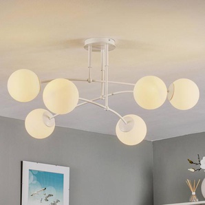 Deckenlampe Pregos 6 EMIBIG LIGHTING, dimmbar, weiß / opal, für Flurbereich, Metall, Modern, Deckenlampe 671/6