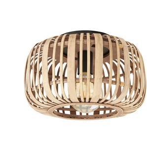 Deckenleuchte 1-flammig. Rattanschirm `klein` - holzfarben - Materialmix - 32 cm - 20 cm | Möbel Kraft