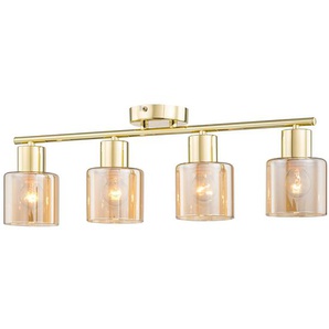 Deckenleuchte 4-flammig 60 x 22 x 12cm Gold/Gold Material: Glas, Metall Metallart: Eisen E14