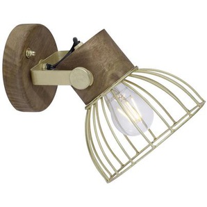 Deckenleuchte Alami, Messing, Holz, Metall, Mangoholz, Holz,Holz, 20x25 cm, Lampen & Leuchten, Innenbeleuchtung, Deckenleuchten