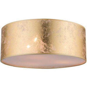 Deckenleuchte Amy I Ø 40cm Gold/Weiß Webstoff E14