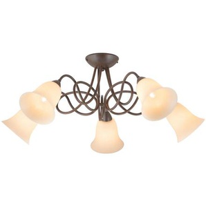 Deckenleuchte , Braun , Metall, Glas , 30 cm , Lampen & Leuchten, Innenbeleuchtung, Deckenleuchten